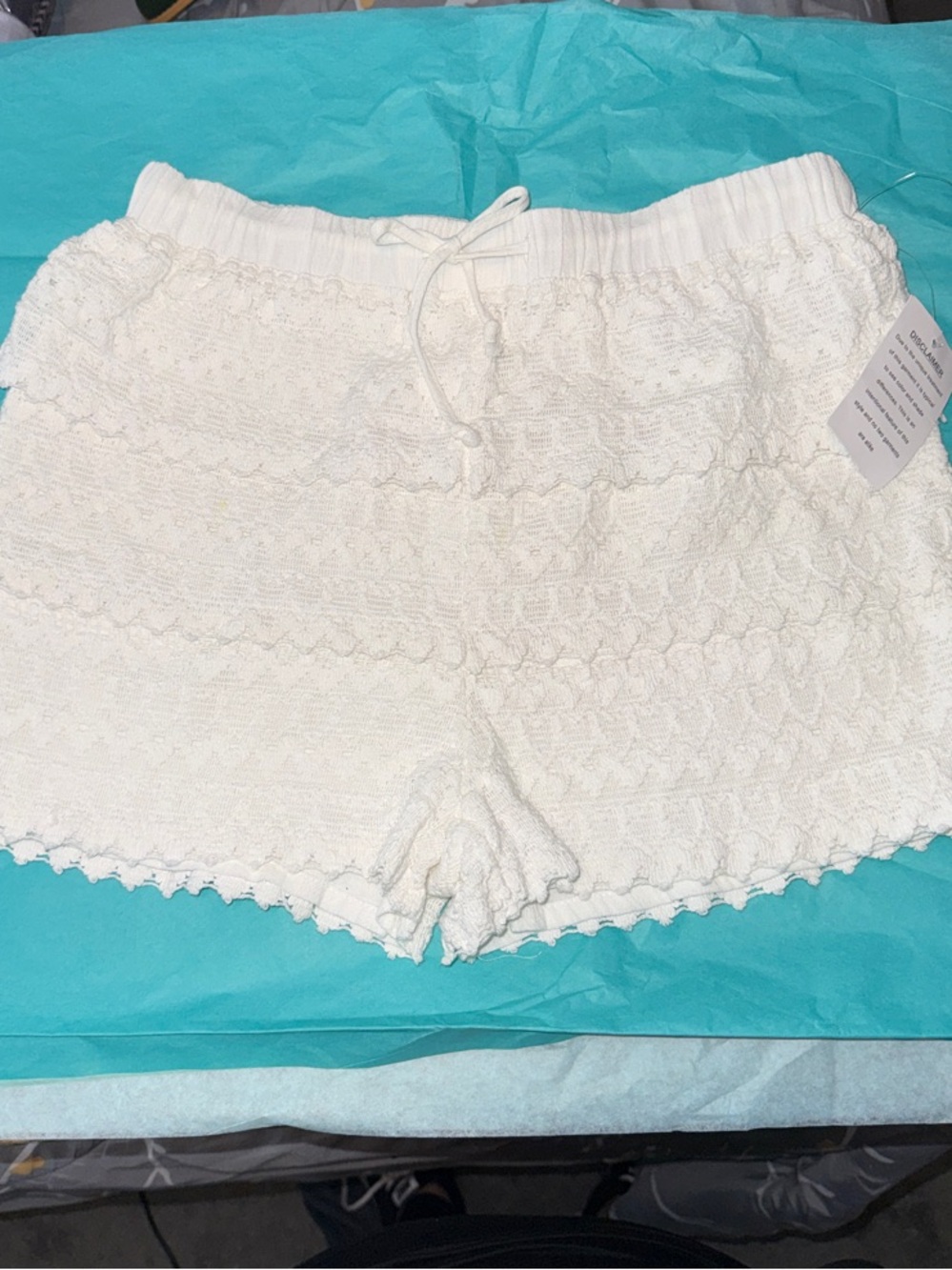 Ocean Drive Crochet Cotton Shorts with Drawstring Waist
